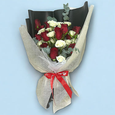 Red and White Rose Bouquet